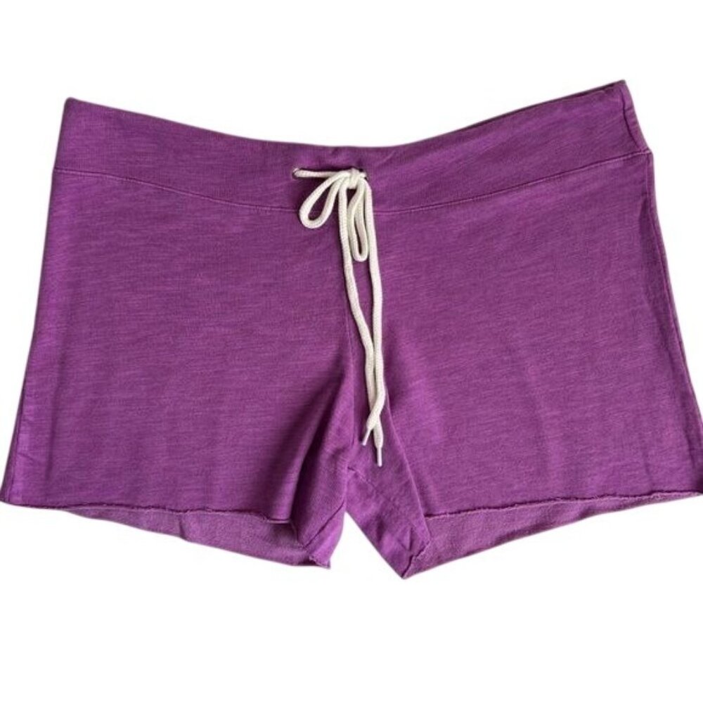 Monrow Purple Athletic Shorts with Drawstring